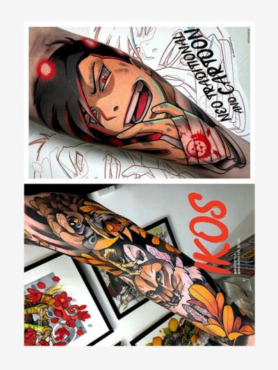 Ikos: Neo Traditional and cartoons, Tattoo Life Magazine 136