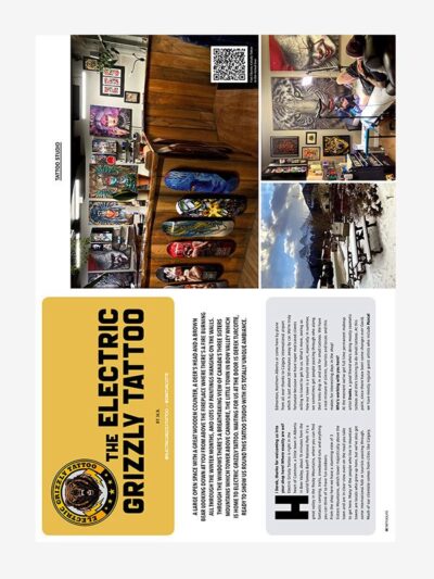 The Electric Grizzly Tattoo Shop, Tattoo Life Magazine 135