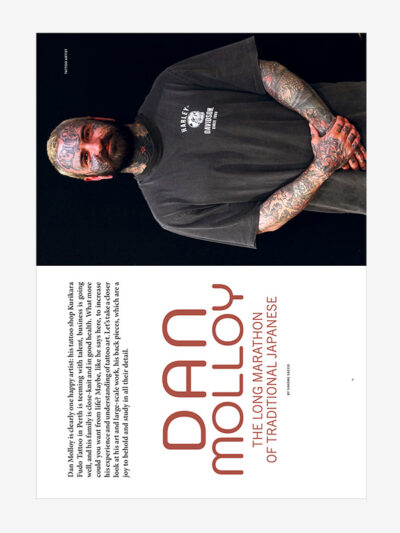 Big tattoos and body suit by the Australian Dan Molloy, Tattoo Life Magazine 145